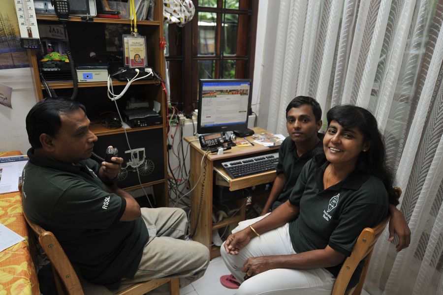 Sri Lanka 4S6WAS Senarath, 4S6WAS, makes a call over one of the 144 MHz repeaters which are in use on Sri Lanka.