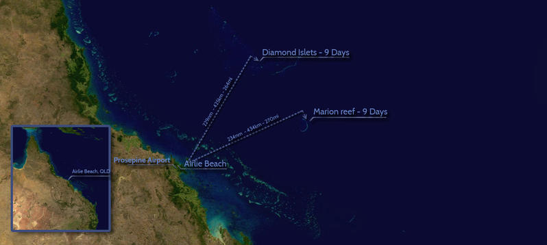 Марион Риф Острова Кораллового моря VK9MAV Карта.