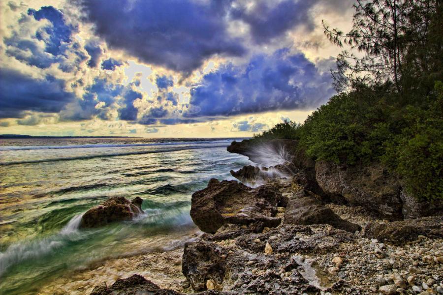 Марианские острова KH0UA Туристические достопримечательности Пляж Корал Оушен Поинт, Сайпан. 