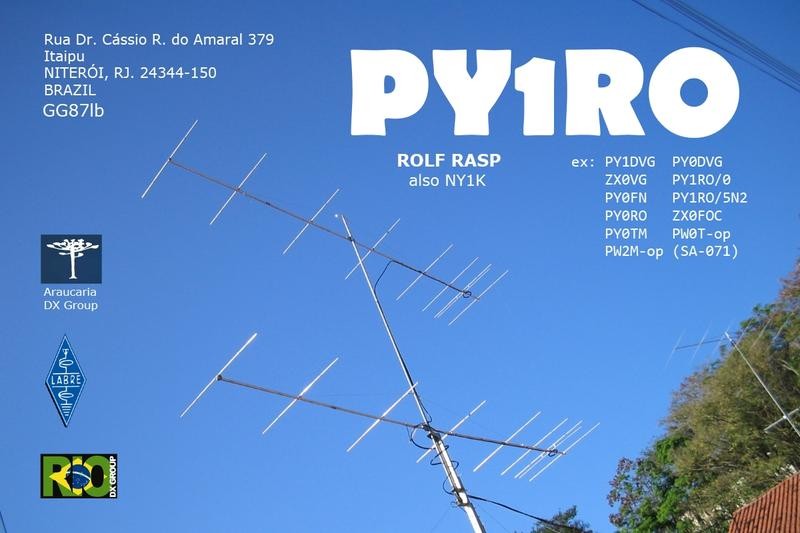 PY1RO Rolf Rasp, Itaipu, Niteroi, Brazil. QSL Card.