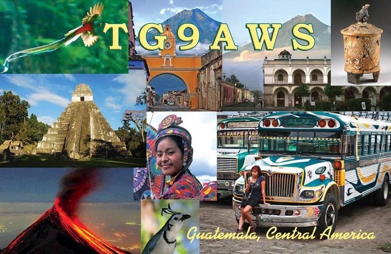 TG9AWS Stephen Wheelock, Guatemala City, Guatemala. QSL Card.