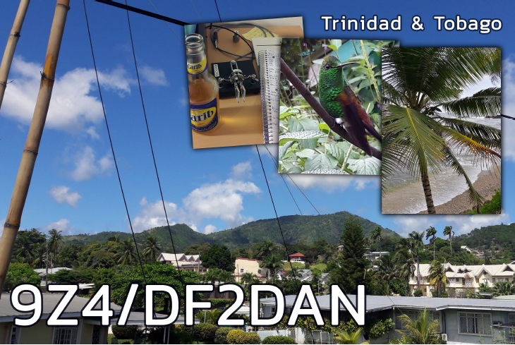 9Z4/DF2DAN Daniel Rueppel, Port of Spain, Trinidad Island, Trinidad and Tobago. QSL Card.