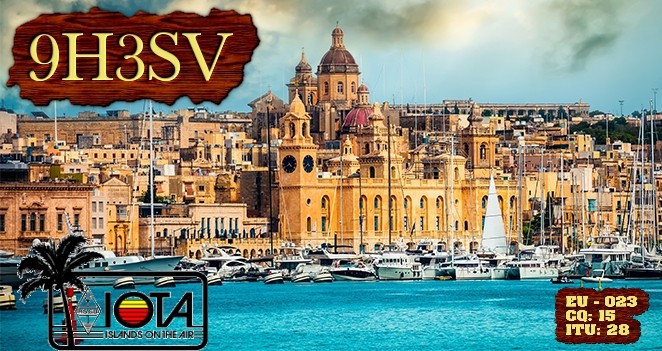 9H3SV Sliema, Malta. QSL Card.