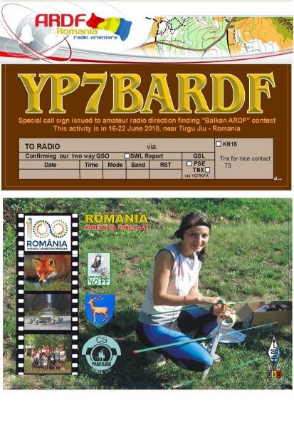YP7BARDF Targu Jiu, Romania QSL Card