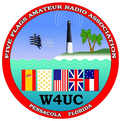 W4UC Five Flags Amateur Radio Association Logo. Santa Rosa Island.