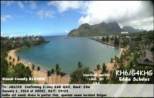 KH6/G4KHG Lihue, Kauai Island, Hawaiian Islands