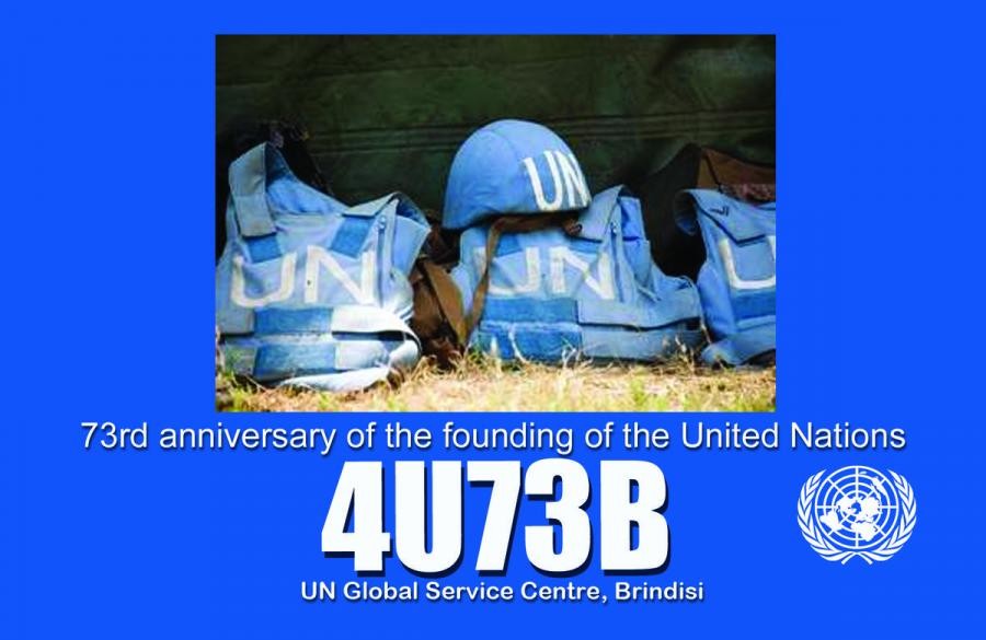 4U73B 73rd Anniversary of founding United Nations. Brindisi, Italy.