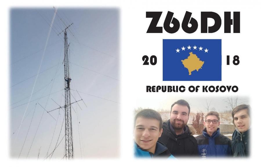 Z66DH YOTA DX Pedition Kosovo QSL Front
