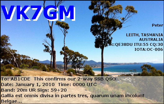 AX7GM Leith, Tasmania eQSL