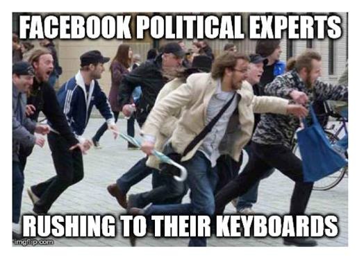 Facebook Political experts rushing to their keyboards