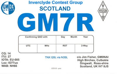 GM7R Inverclyde Contest Group, Dingwall, Ross shire, Scotland