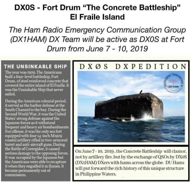 DX0S Fort Drum, El Fraile Island, Philippines