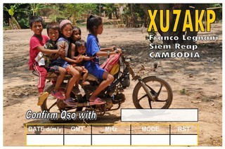 XU7AKP Cambodia QSL Card 1