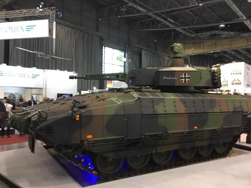 IDET International Defence and Security Technologies BVV Fairs Brno, Velethry, Brno, Czech Republic. Rheinmetall Puma Tank