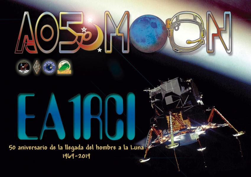 AO50MOON Apollo XI Moon Landing, Padron, A Coruna, Spain. Radio Club Asorapa