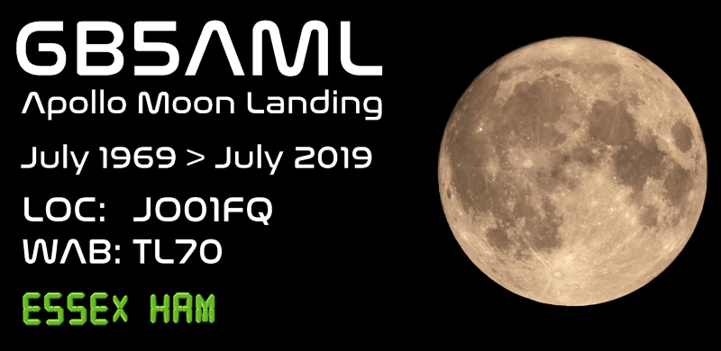 GB5AML Essex, England Apollo 11 Moon Landing