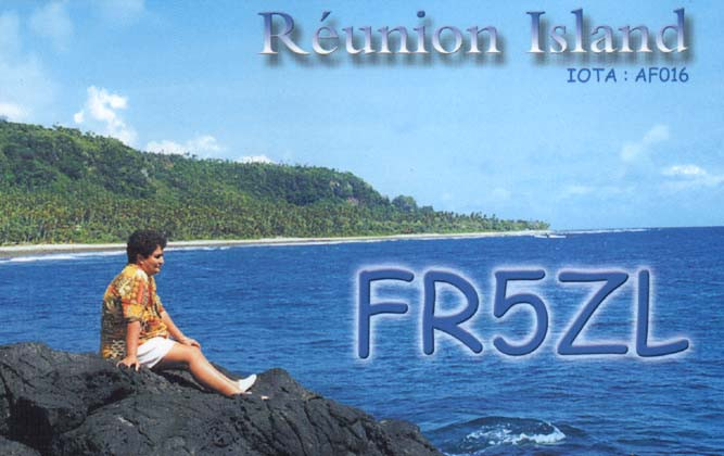 FR5ZL Guy Petit de la Rhodiere, Salazie, Reunion Island QSL Card