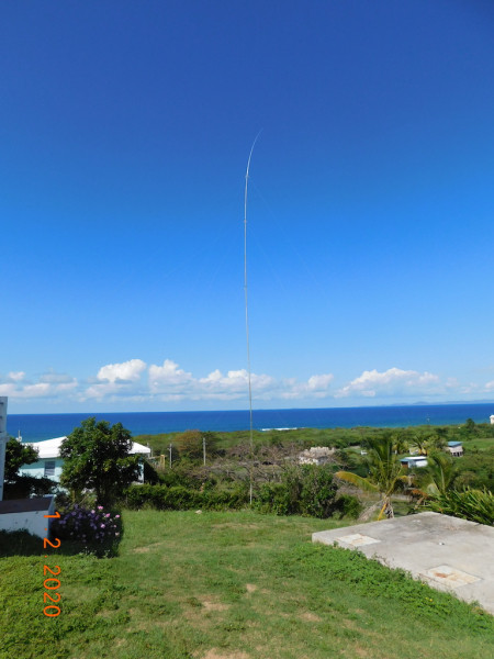 KP4/AA7CH Vieques Island Inverted L Antenna