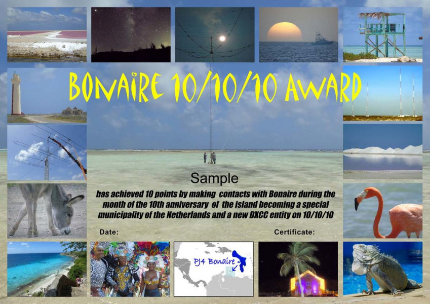 PJ4TEN - Bonaire - 10-10-10 - Award