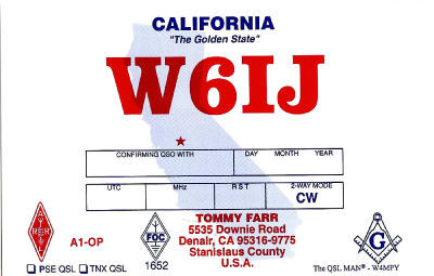 W6IJ Thomas Farr, Denair, California, USA