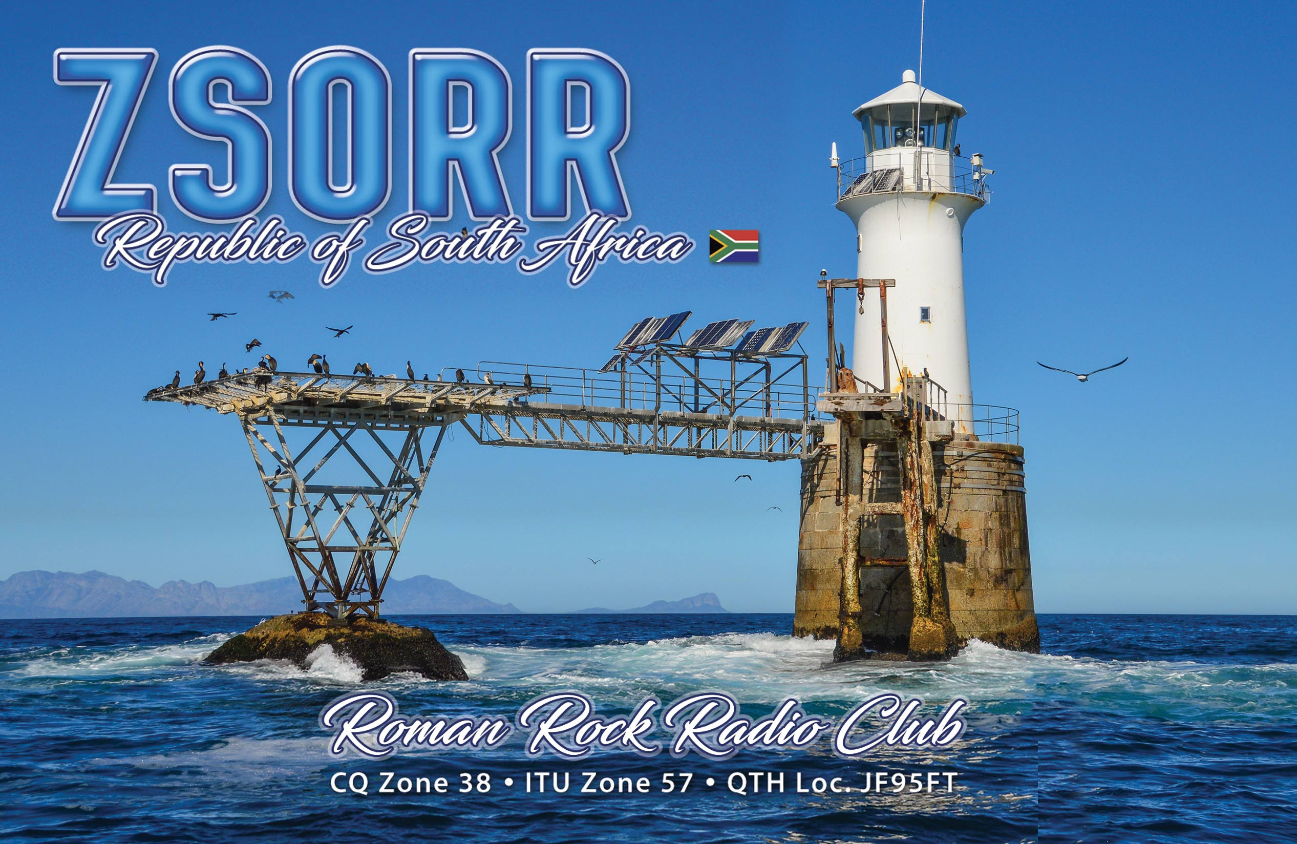 ZS0RR Roman Rock Radio Club, South Africa QSL Card
