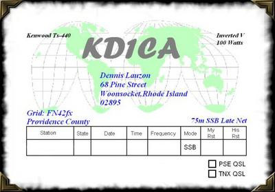 KD1CA Dennis Lauzon, Woonsocket, Rhode Island, USA
