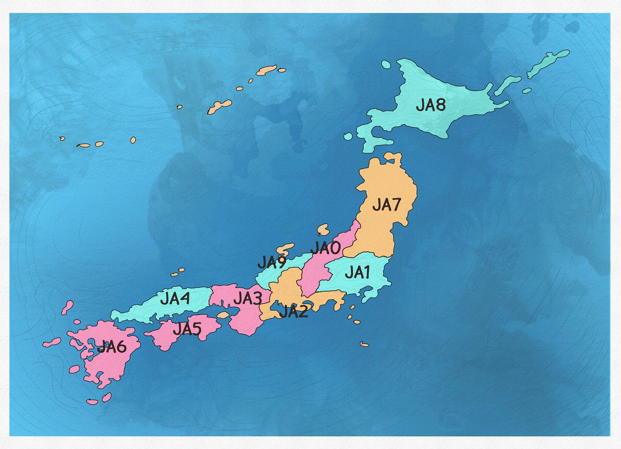 Japan Amateur Radio Map Prefixes