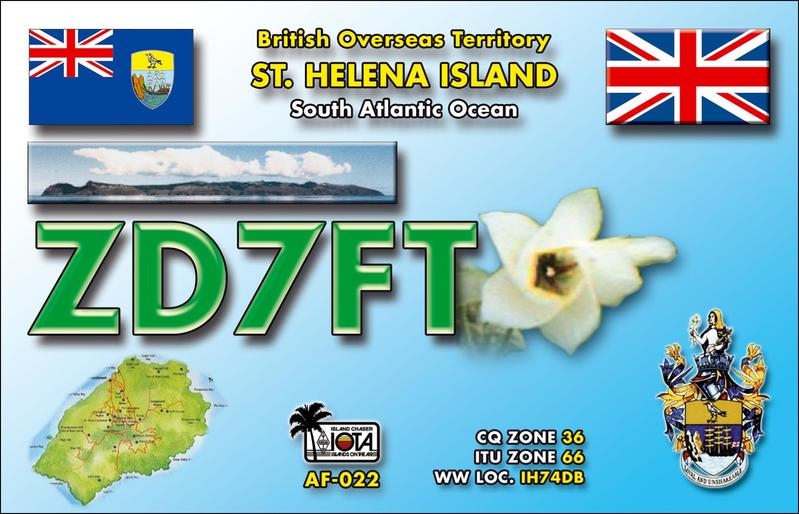 ZD7FT Saint Helena Island QSL