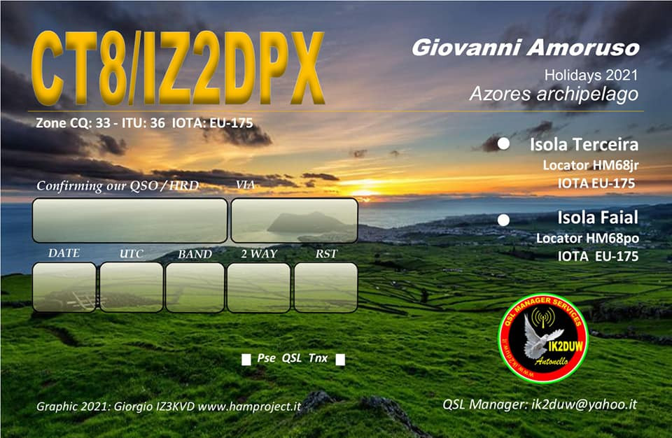 CT8/IZ2DPX Azores QSL Card 2
