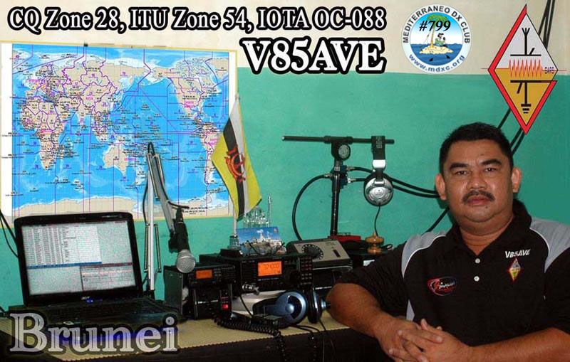 V85AVE Joseph Arcure, Gadong, Brunei QSL