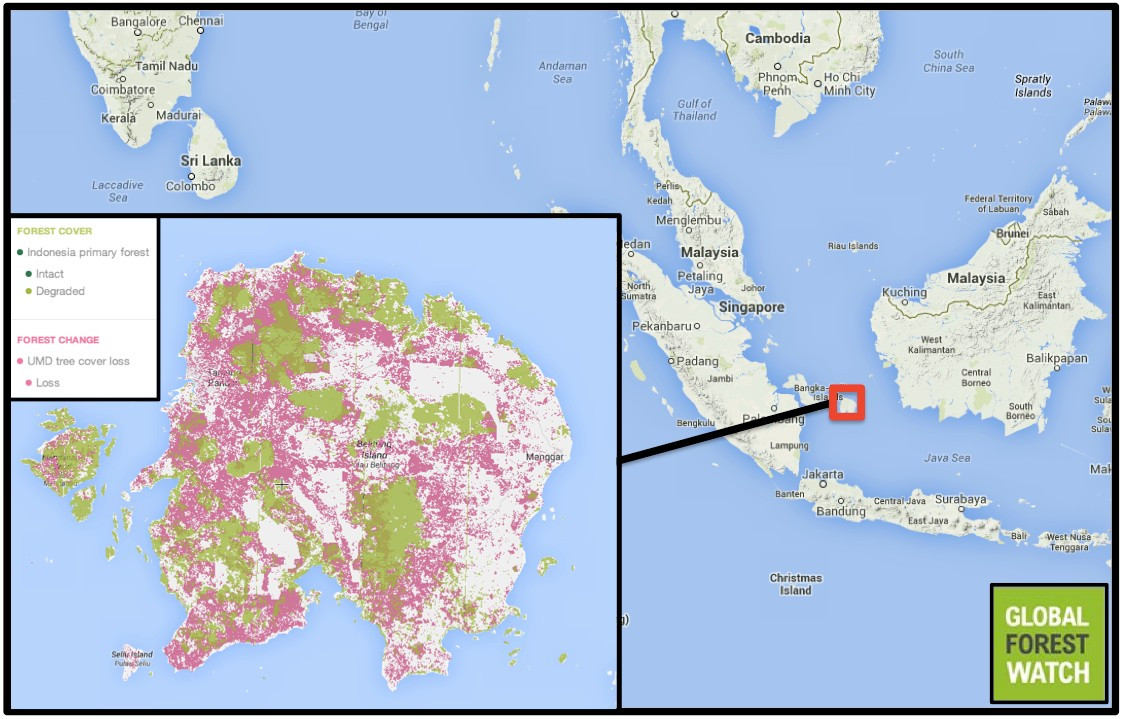 YF4LWU Bangka Island, Indonesia Map