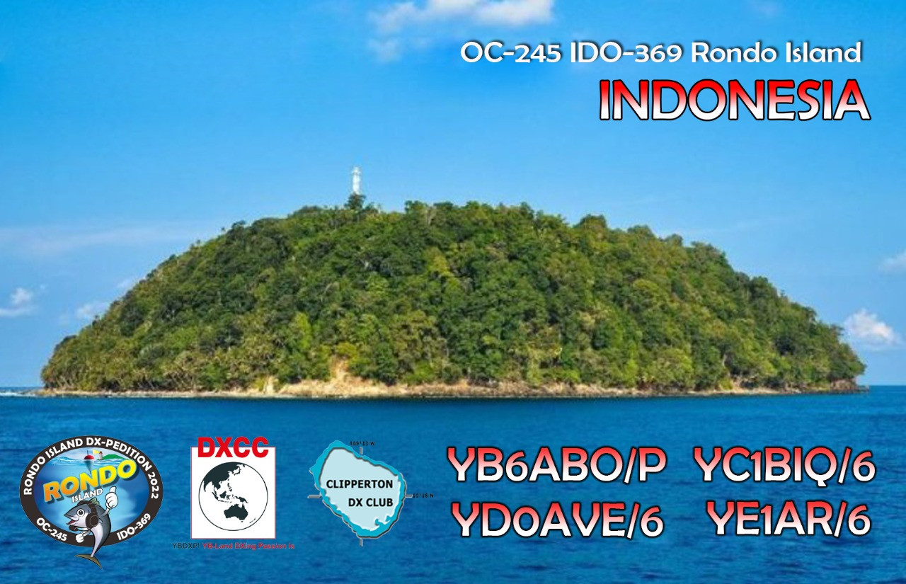 YB6ABO/P YC1BIQ/6 YD0AVE/6 YE1AR/6 Rondo Island, Indonesia QSL