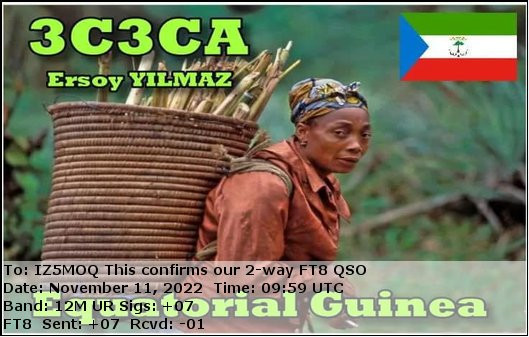 3C3CA Fernando Po Island, Bioko Island Equatorial Guinea. QSL