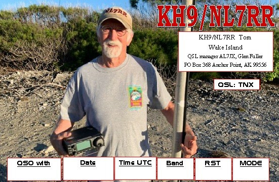 KH9/NL7RR Wake Island QSL Card