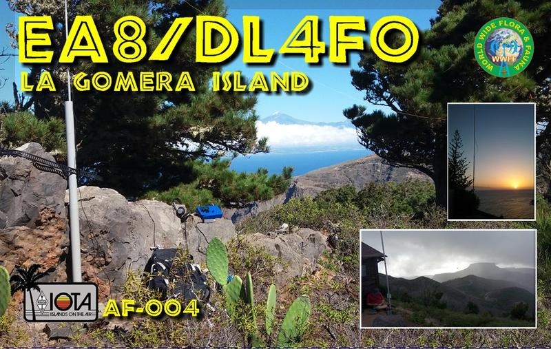 EA8/DL4FO/P La Gomera Island QSL