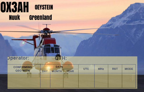 OX3AH Nuuk Greenland QSL