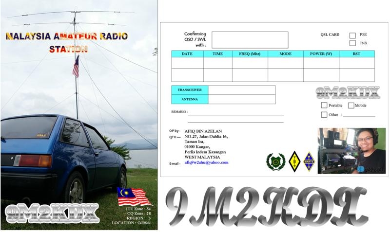 9M2KDX Kangar Parlis Malaysia QSL