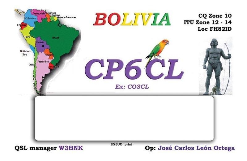 CP6CL Santa Cruz de la Sierra Bolivia QSL