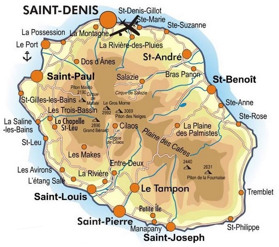 FR5CB Sainte Marie Reunion Island Map