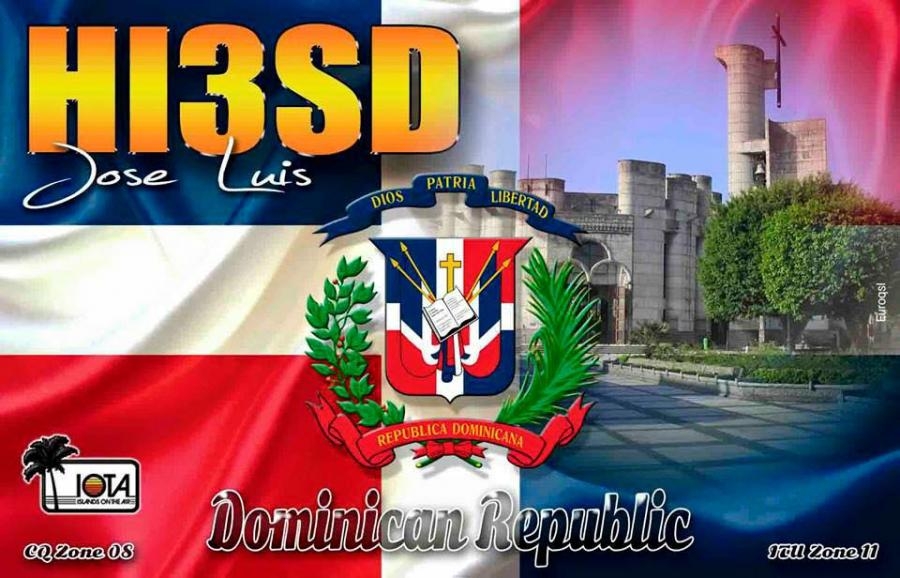 HI3SD Jose Luis Coronado Garcia La Vega, Dominican Republic QSL Card
