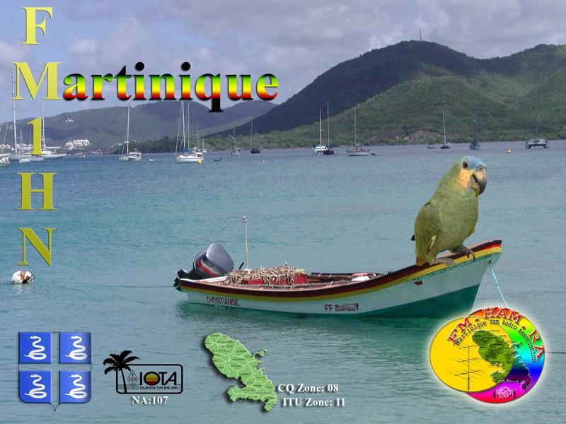 FM1HN Julien Martinique Island QSL Card