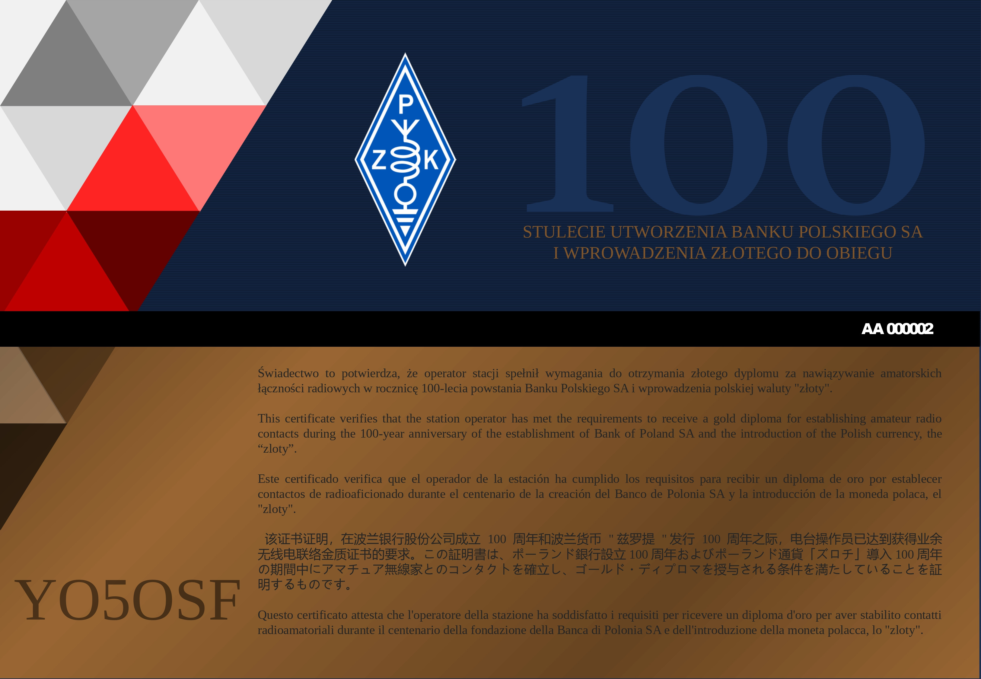 SN100PLN - Centenary of the introduction of the zloty