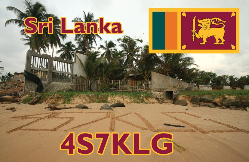 4S7KLG Ambalangoda, Sri Lanka. QSL