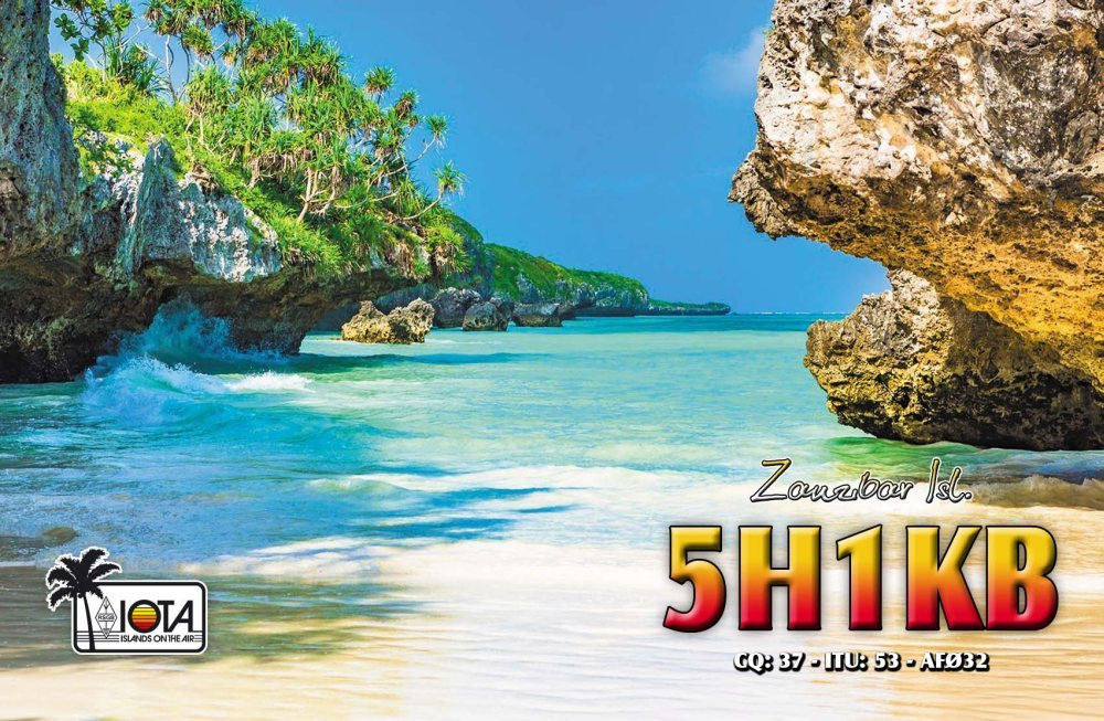 5H1KB Zanzibar Island QSL Card