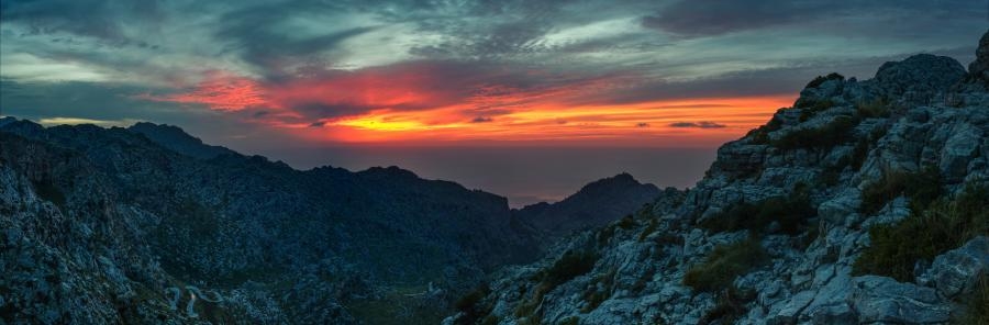 EA6/DL7AFY. Sunset, Coll dels Reis pass, Mallorca Island, Balearic Islands