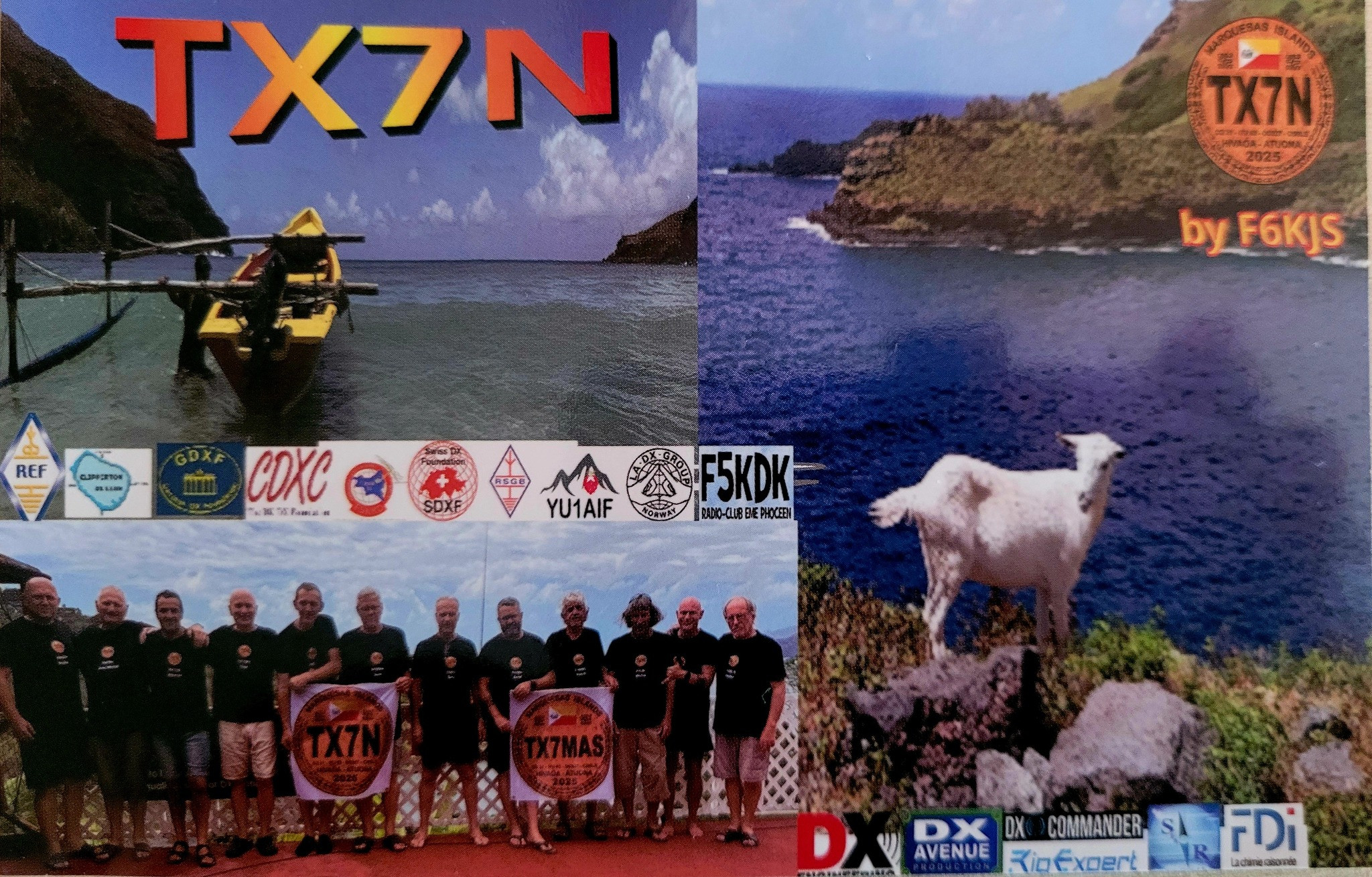 TX7N Marquesas Islands QSL Card