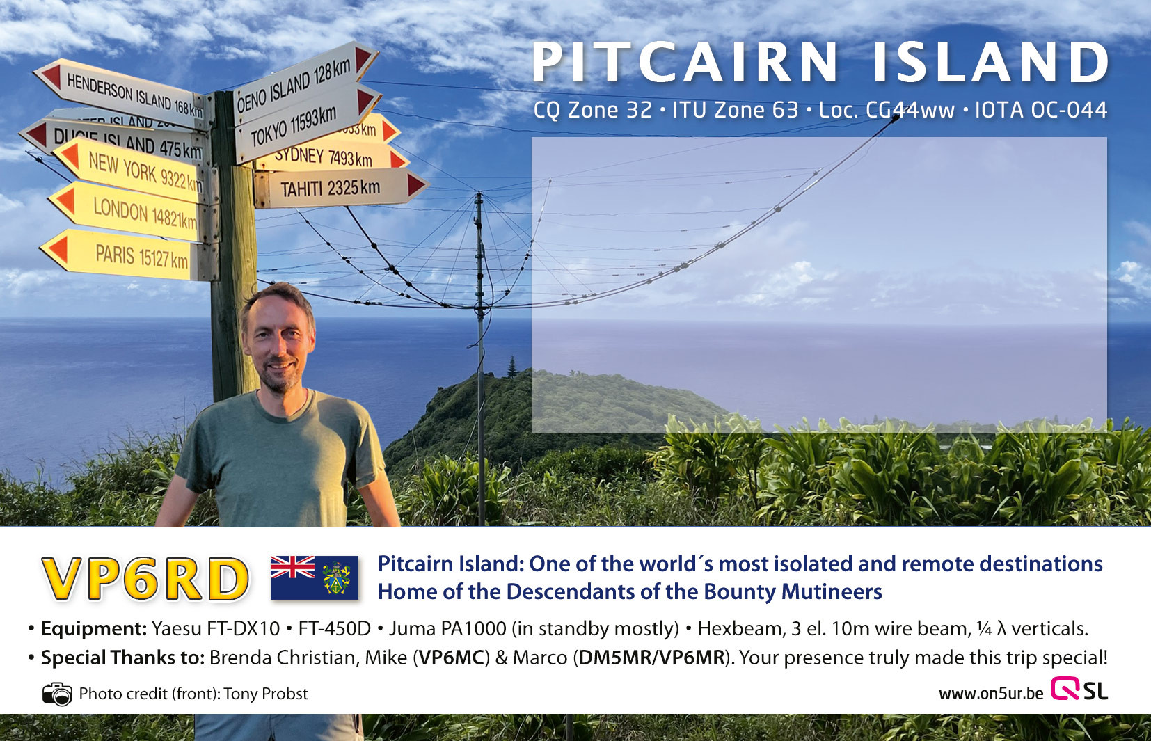 VP6RD Pitcairn Island QSL Card 2