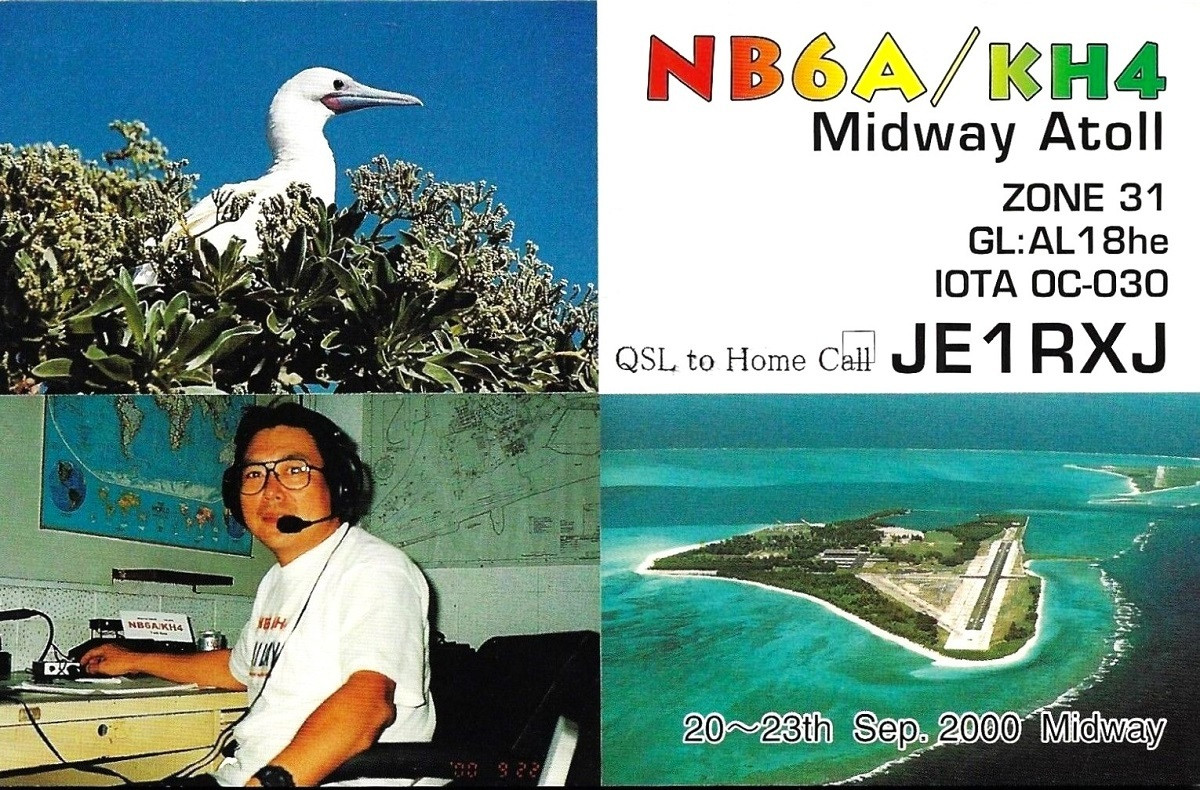 NB6A/KH4 Midway Atoll QSL Card