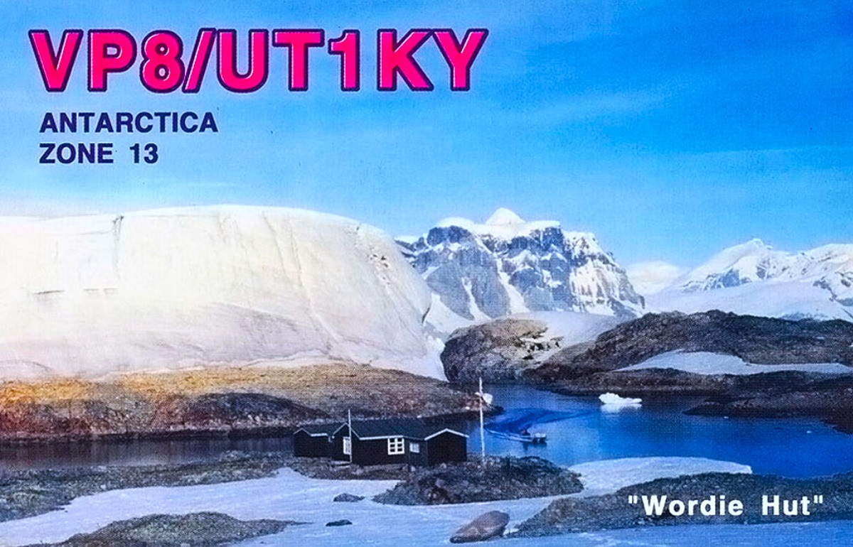 VP8/UT1KY Antarcticaa QSL Card