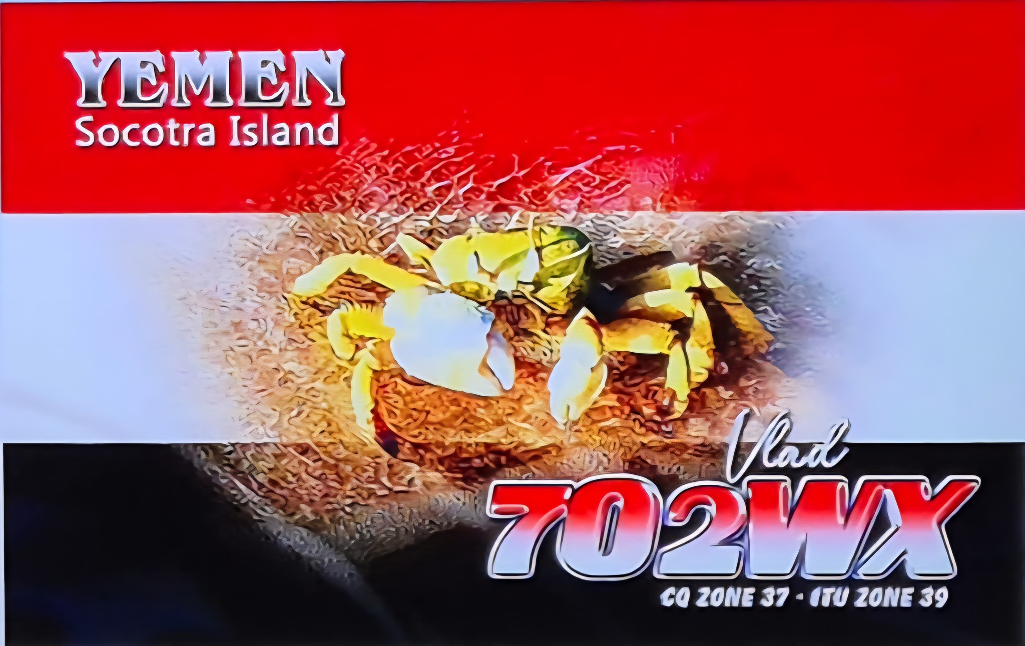 7O2WX Socotra Island QSL Card